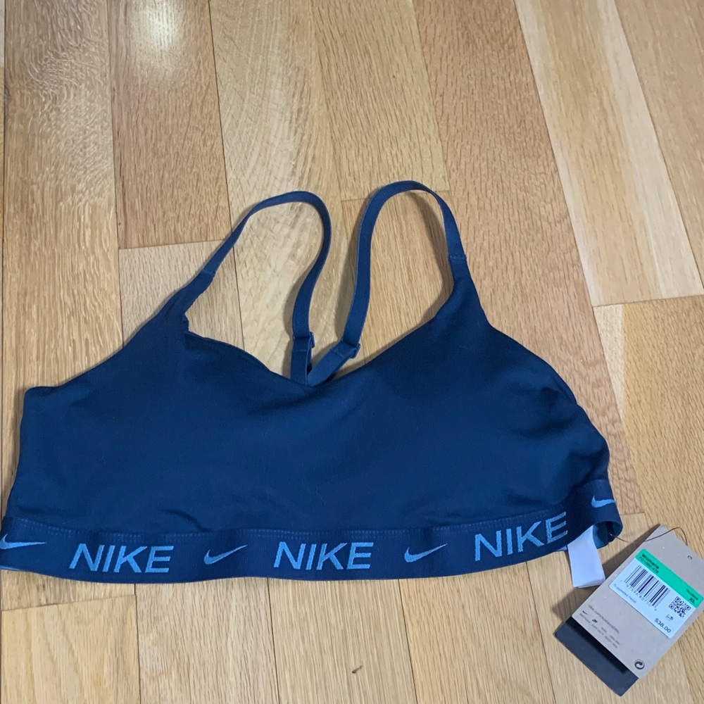 Nike Women's Dark Navy Logo Band Sports Bra